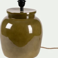 Pied De Lampe*alinea Pied de lampe électrifié en grès D28cm - Vert