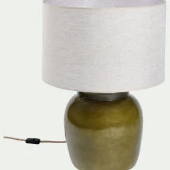 Pied De Lampe*alinea Pied de lampe électrifié en grès D28cm - Vert