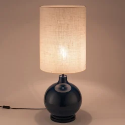 Pied De Lampe*alinea Pied de lampe électrifié en verre D34cm - Bleu