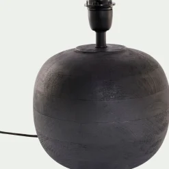 Lampe De Chevet|Pied De Lampe*alinea Pied de lampe électrifié en bois de manguier H30cm - Noir