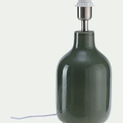 Lampe De Chevet|Lampe De Bureau*alinea Pied de lampe électrifié en grès D15,5cm - Vert