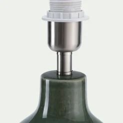 Lampe De Chevet|Lampe De Bureau*alinea Pied de lampe électrifié en grès D15,5cm - Vert