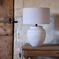 Pied De Lampe*alinea Pied de lampe électrifié en grès D24cm - Beige