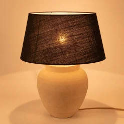 Pied De Lampe*alinea Pied de lampe électrifié en grès D24cm - Beige