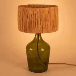 Pied De Lampe*alinea Pied de lampe électrifié en verre H40cm - Vert