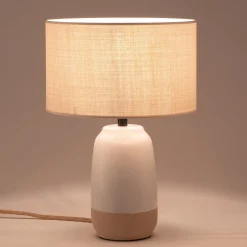 Pied De Lampe*alinea Pied de lampe électrifié en grès D13cm - Blanc