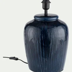 Pied De Lampe*alinea Pied de lampe électrifié en grès D27cm - Bleu