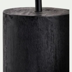 Pied De Lampadaire|Lampadaire Droit*alinea Pied de lampe électrifié en bois de manguier H76cm - naturel Noir