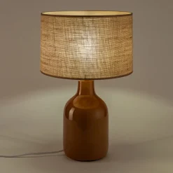 Lampe De Chevet|Lampe De Bureau*alinea Pied de lampe électrifié en grès D15,5cm - miel Jaune
