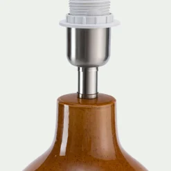 Lampe De Chevet|Lampe De Bureau*alinea Pied de lampe électrifié en grès D15,5cm - miel Jaune