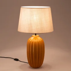 Pied De Lampe*alinea Pied de lampe électrifié en céramique D16,5cm - argan Jaune