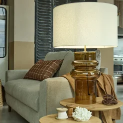 Pied De Lampe*alinea Pied de lampe électrifié en verre H52cm - ambré Marron