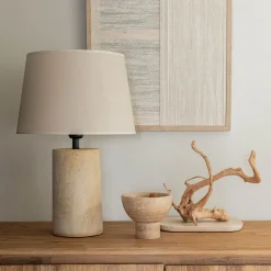 Pied De Lampe*alinea Pied de lampe électrifié en fibre de verre D14cm - Beige