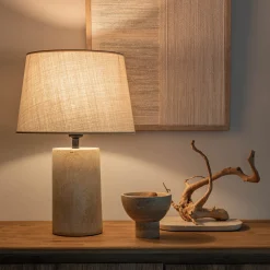 Pied De Lampe*alinea Pied de lampe électrifié en fibre de verre D14cm - Beige