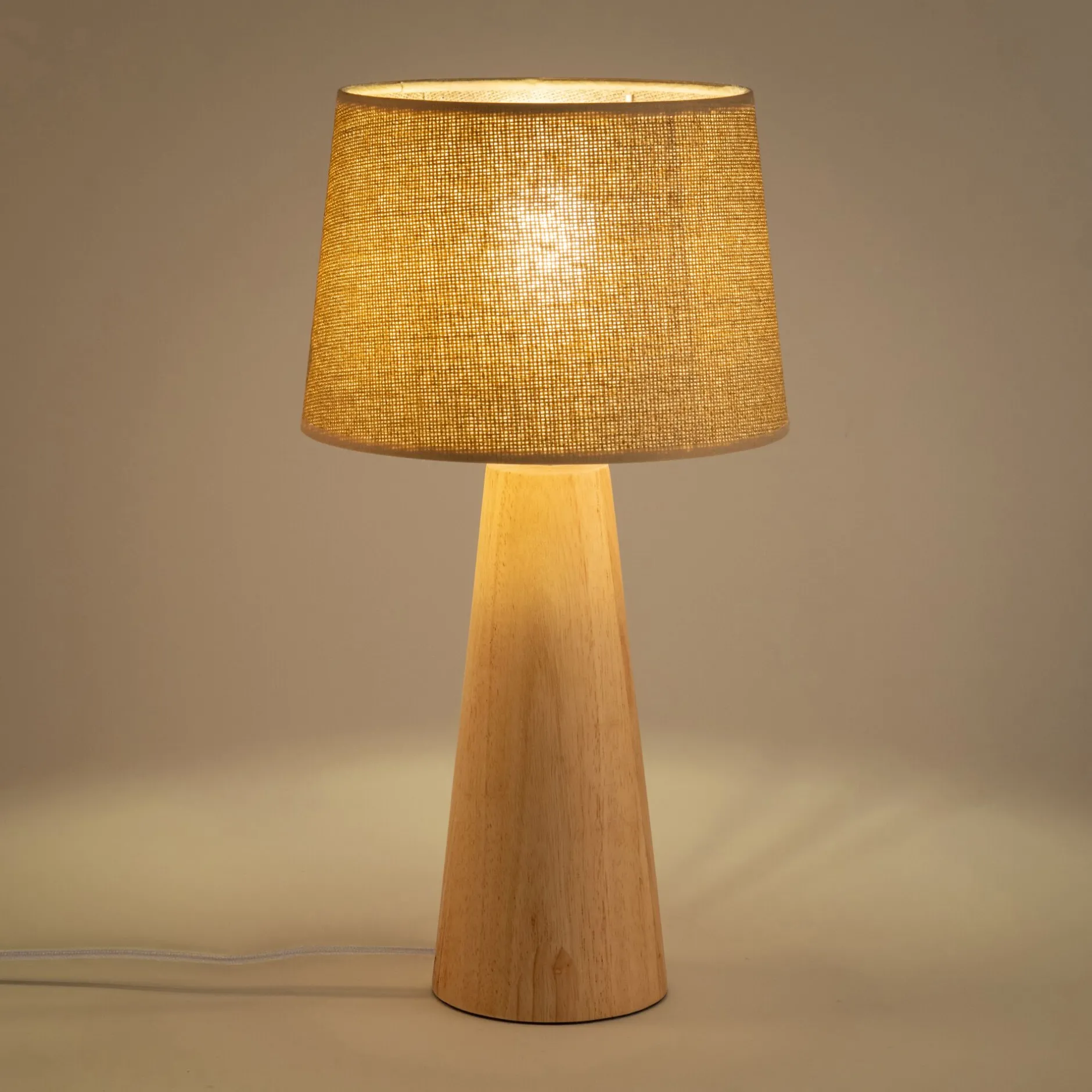 Pied De Lampe*alinea Pied de lampe électrifiée en bois d'hévéa H29cm - Naturel