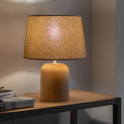 Pied De Lampe*alinea Pied de lampe électrifiée en bois d'hévéa D14cm - Naturel