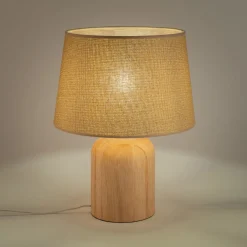 Pied De Lampe*alinea Pied de lampe électrifiée en bois d'hévéa D14cm - Naturel