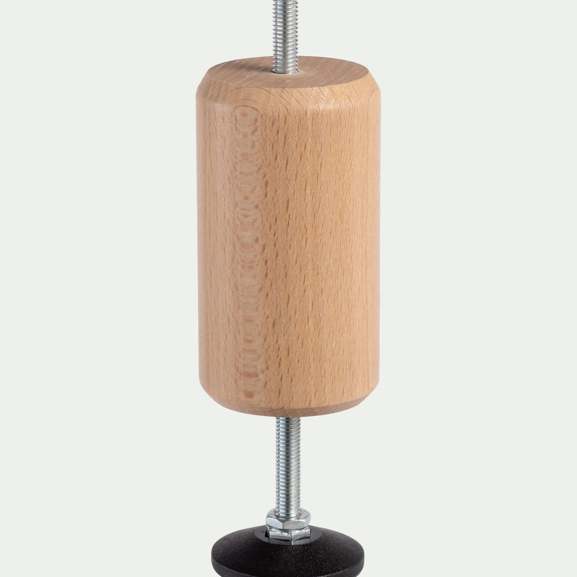 Pied De Sommier*alinea Pied de lit central hauteur réglable 11 à 15 cm - hêtre massif Bois clair