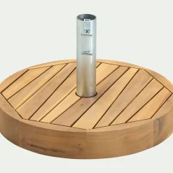 Pieds De Parasol*alinea Pied de parasol rond en acacia 27kg - naturel
