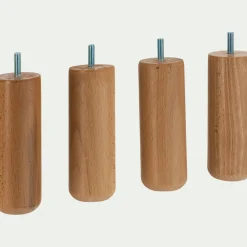Pied De Sommier*alinea Pieds de sommier en bois de hêtre H15cm - jeu de 4 Bois clair