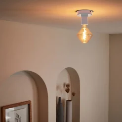 Plafonnier*alinea Plafonnier électrifié en métal D10cm - Blanc