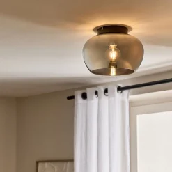 Plafonnier*alinea Plafonnier électrifié en verre fumé D30,5cm - Noir