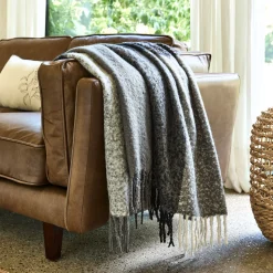 Plaid*alinea Plaid à carreaux en acrylique 130x170cm - et blanc Noir