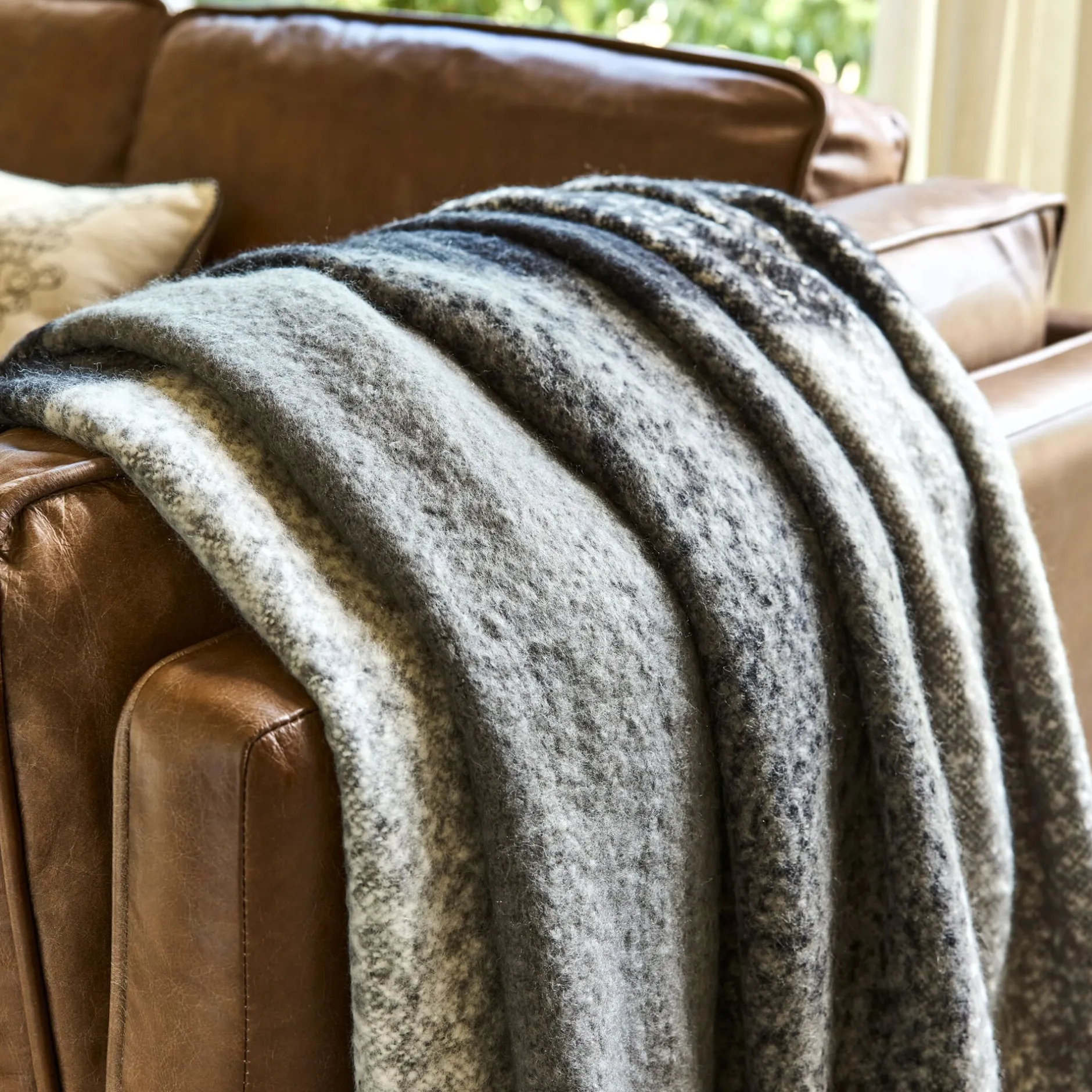 Plaid*alinea Plaid à carreaux en acrylique 130x170cm - et blanc Noir