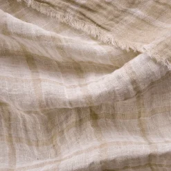 Plaid*alinea Plaid à carreaux en lin lavé 130x170cm - Beige