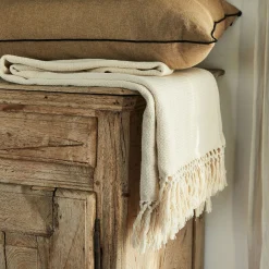 Plaid*alinea Plaid à franges en coton - 130x170cm Beige