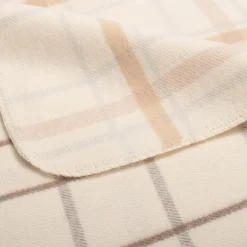 Plaid*alinea Plaid en coton et laine motif tartan finition franges 180x230cm - écru Blanc