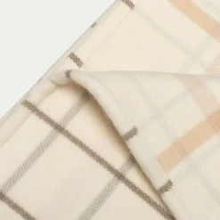 Plaid*alinea Plaid en coton et laine motif tartan finition franges 130x170cm - écru Blanc