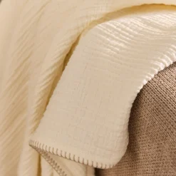 Plaid*alinea Plaid en triple gaze de coton finition point de cheval 130x170cm - ventoux Blanc