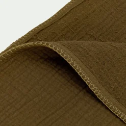 Plaid*alinea Plaid en triple gaze de coton finition point de cheval 130x170cm - Vert