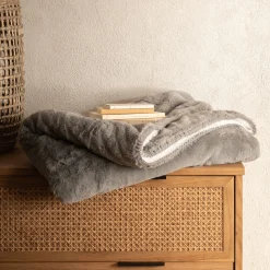 Plaid*alinea Plaid imitation fourrure 130x170cm - restanque Gris