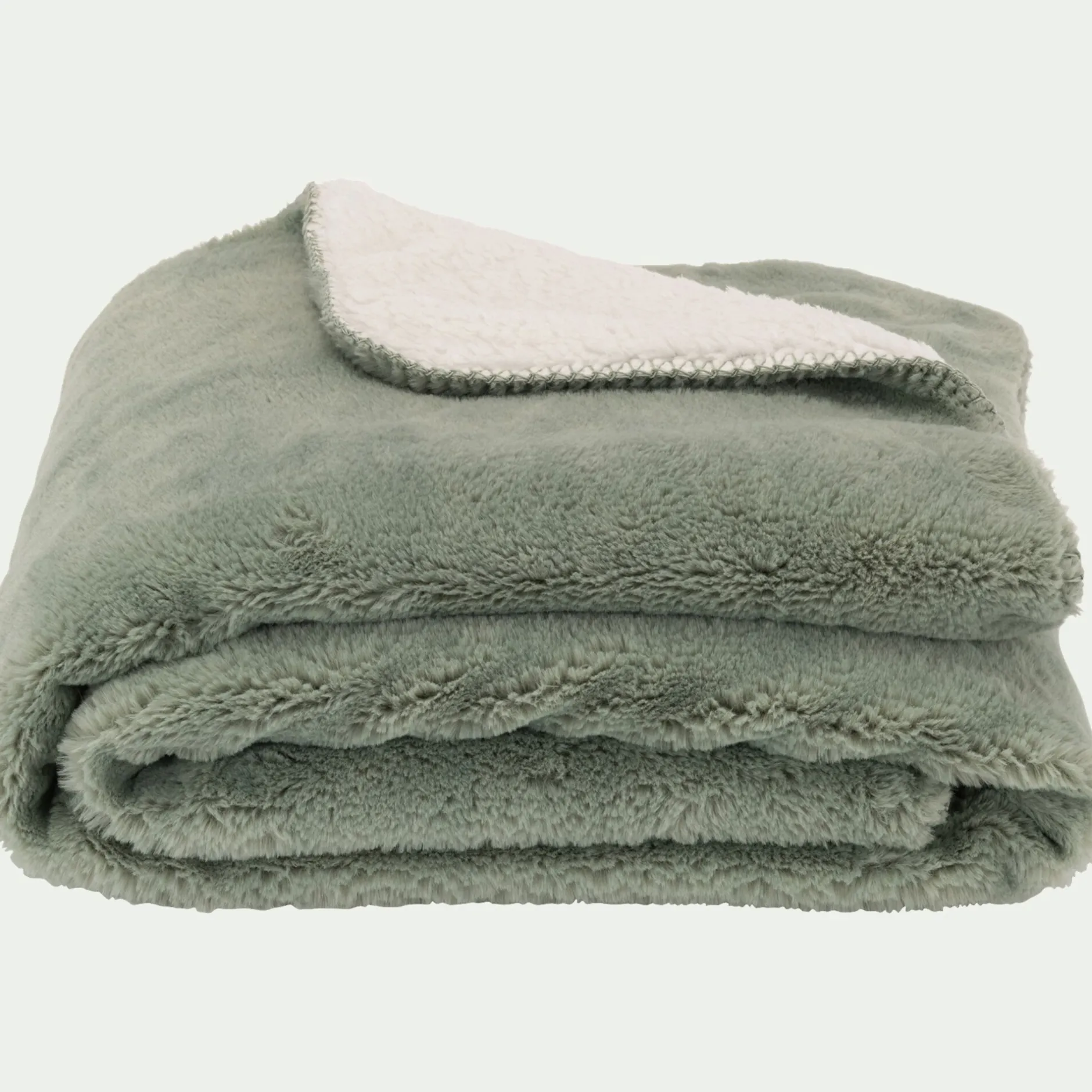 Plaid*alinea Plaid imitation fourrure 130x170cm - olivier Vert