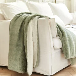 Plaid*alinea Plaid imitation fourrure 130x170cm - olivier Vert