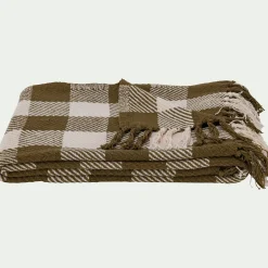 Plaid*alinea Plaid tartan en coton 130x170cm - mousse Vert