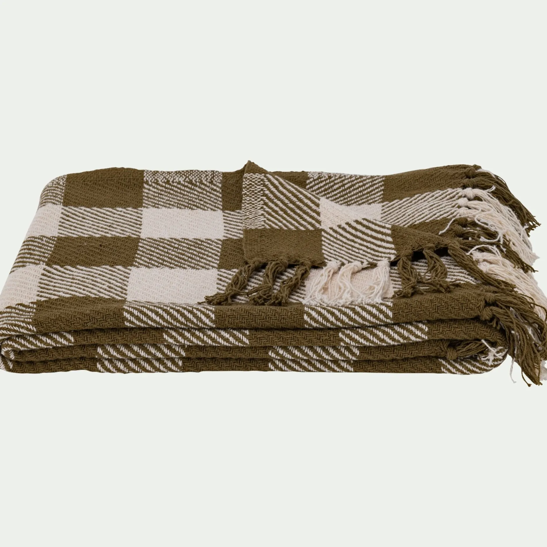 Plaid*alinea Plaid tartan en coton 130x170cm - mousse Vert