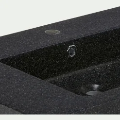 Vasque Salle De Bain|Rangement De Salle De Bain*alinea Plan vasque en pierre reconstituée L80cm Noir