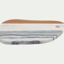 Salière Et Poivrière|Planche À Découper*alinea Planche à découper en marbre et acacia - Blanc