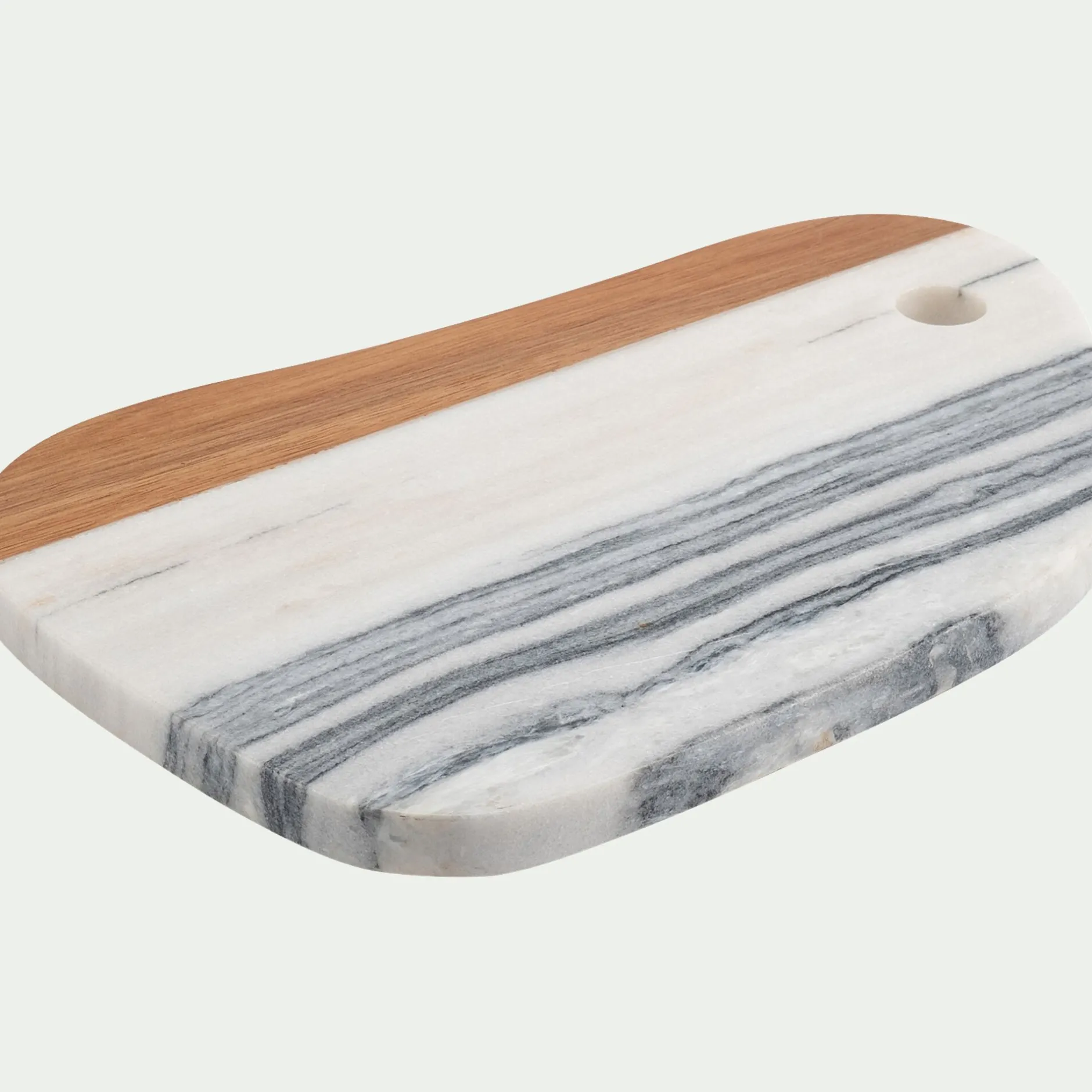 Salière Et Poivrière|Planche À Découper*alinea Planche à découper en marbre et acacia - Blanc