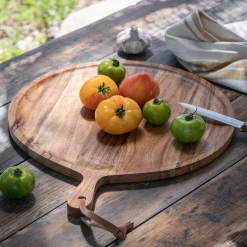 Salière Et Poivrière*alinea Planche à découper ronde en acacia D40cm Naturel