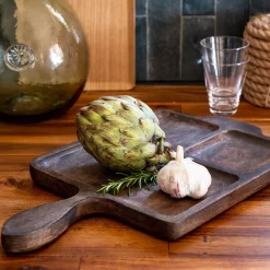 Plateau|Plat De Service Et Saladier*alinea Planche de présentation en bois de manguier L43,5cm - Marron