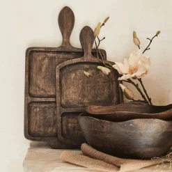 Plateau|Plat De Service Et Saladier*alinea Planche de présentation en bois de manguier L43,5cm - Marron