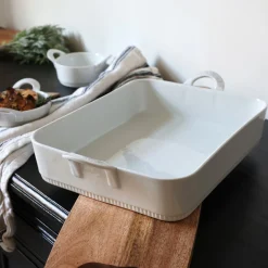 Plat À Four*alinea Plat à lasagnes en porcelaine - Blanc