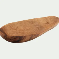 Plat De Service Et Saladier*alinea Plat à olives en bois d'olivier L17cm - Naturel