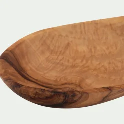 Plat De Service Et Saladier*alinea Plat à olives en bois d'olivier L17cm - Naturel
