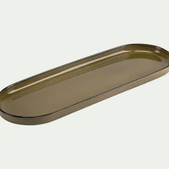 Plat Et Vaisselle Apéro|Plat De Service Et Saladier*alinea Plat apéritif en grès L32,8xl10,5cm - mousse Vert