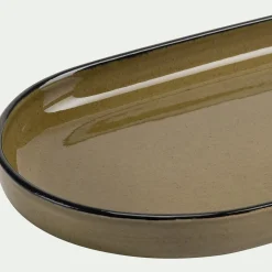 Plat Et Vaisselle Apéro|Plat De Service Et Saladier*alinea Plat apéritif en grès L32,8xl10,5cm - mousse Vert